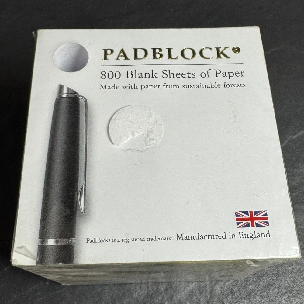 Padblock 800 Blank Sheets Memo Cube Fly Fishing Lures Made in England Stationery